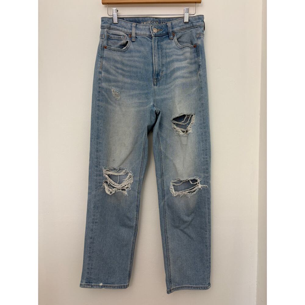 American Eagle Distressed Skinny Jeans Light Blue Size 4 Regular Pre-Owned